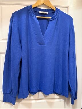 LOFT Cobalt Blue V-Neck Lightweight Pullover